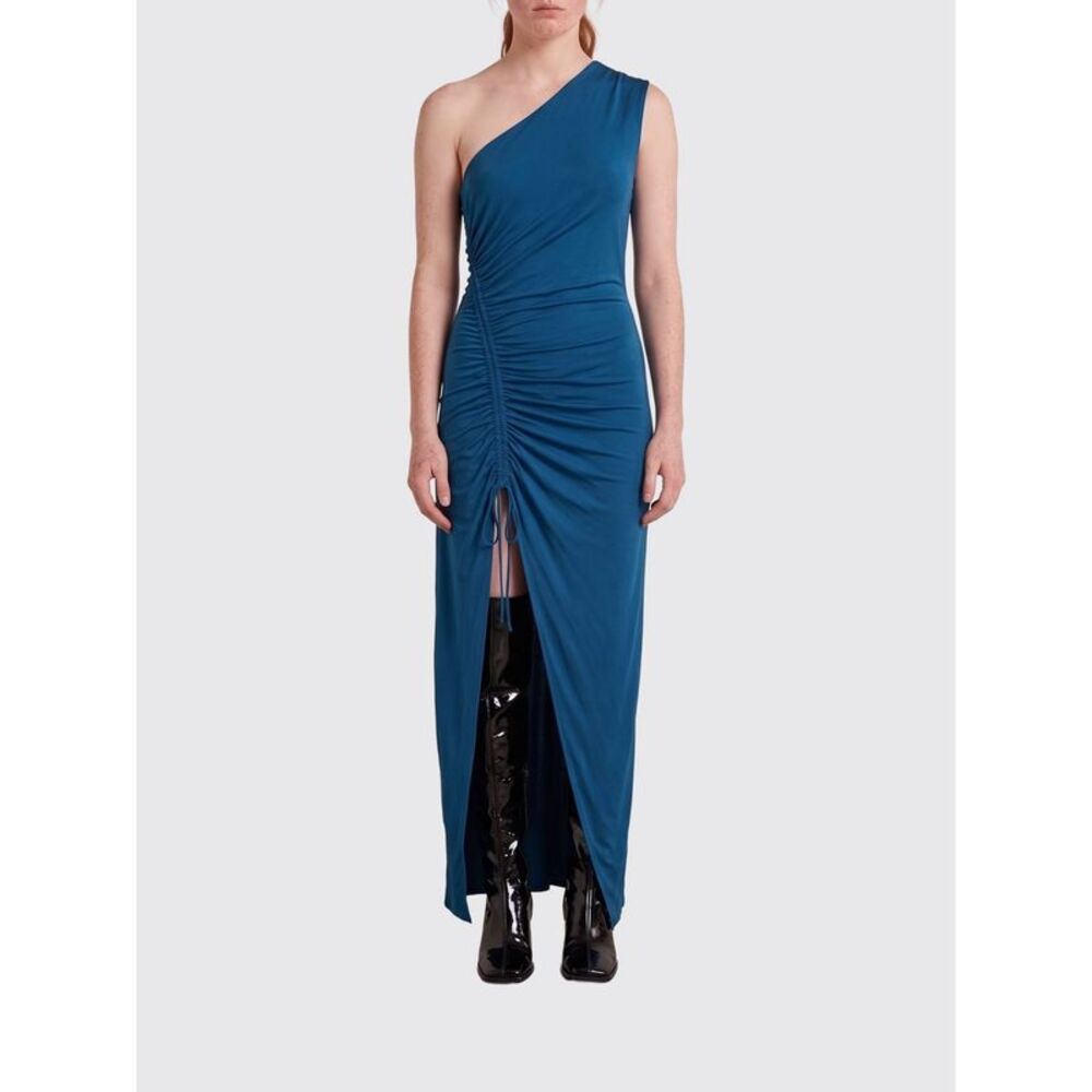 Balmain Women One-Shoulder Stretch Viscose Long Evening Gown Balmain With Slit